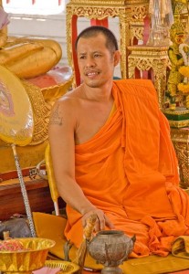 08 Buddhist monk in saffron robe