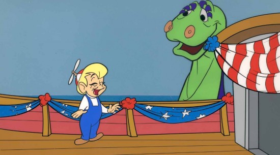 Američka zastava sasvim neupadljiva, kao uostalom u svakom filmu ili crtaću...